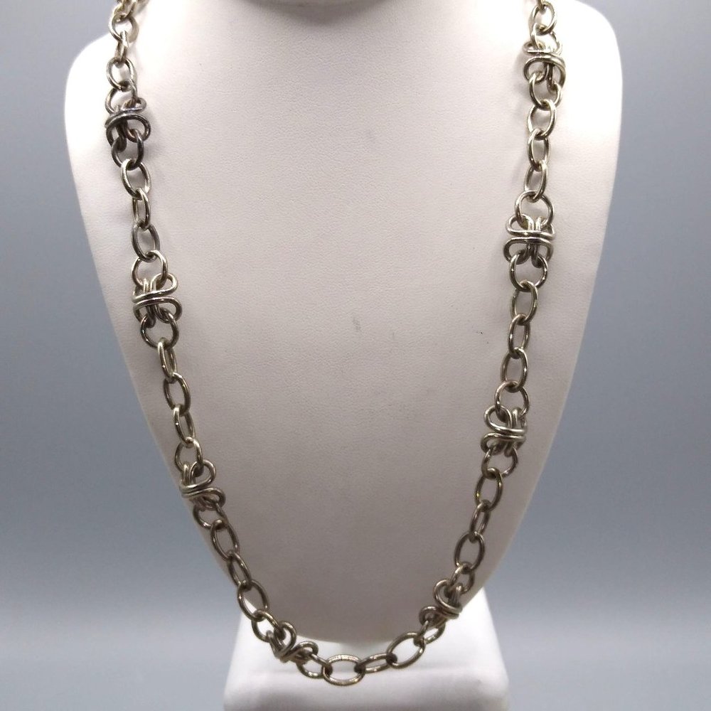 Unique Vintage Chain Necklace, Chunky Clover Basket Links Design, Chunky Retro